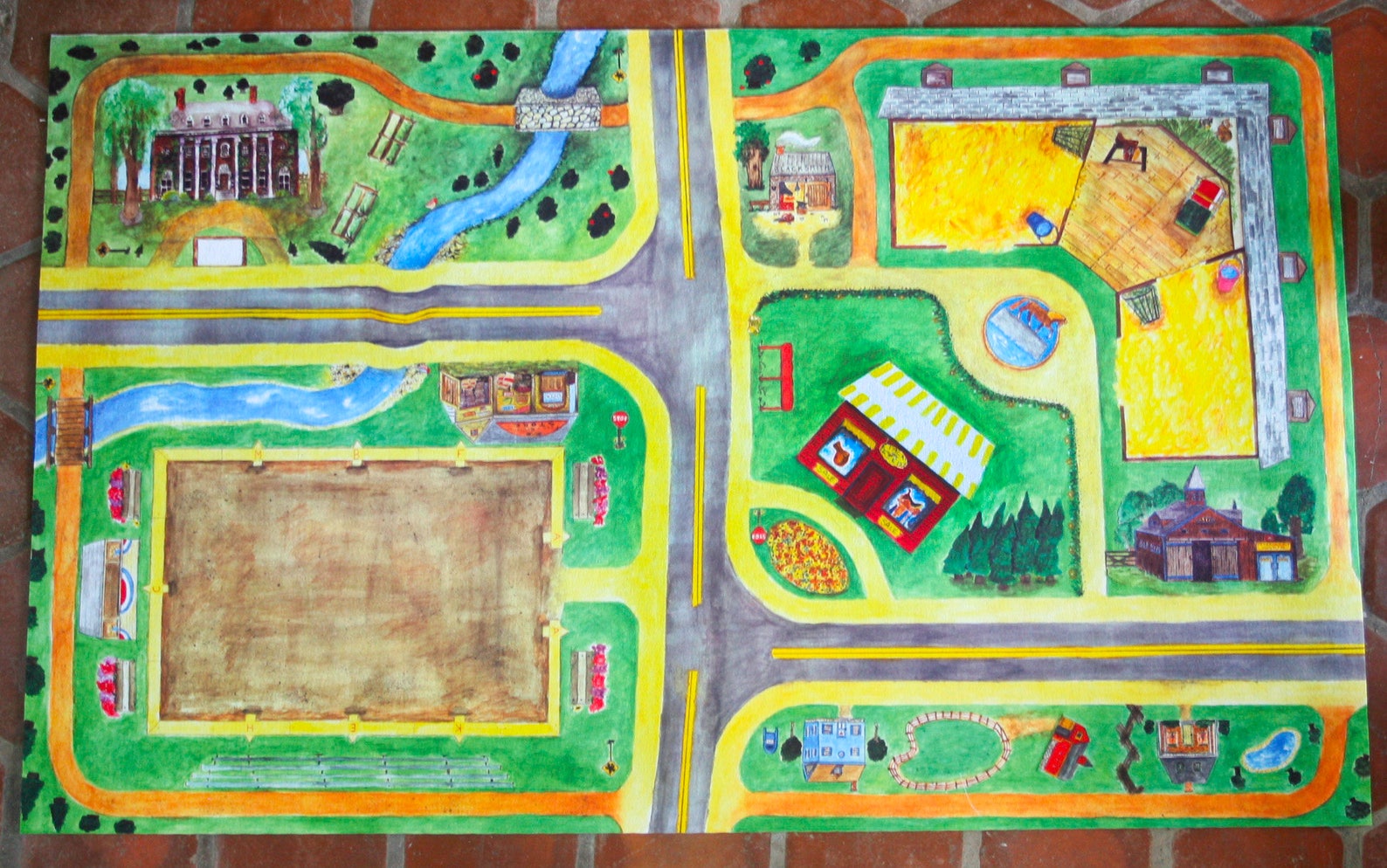 HORSEPLAY ENGLISH Countryside Rug for Kids. Durable Cushioned Etsy