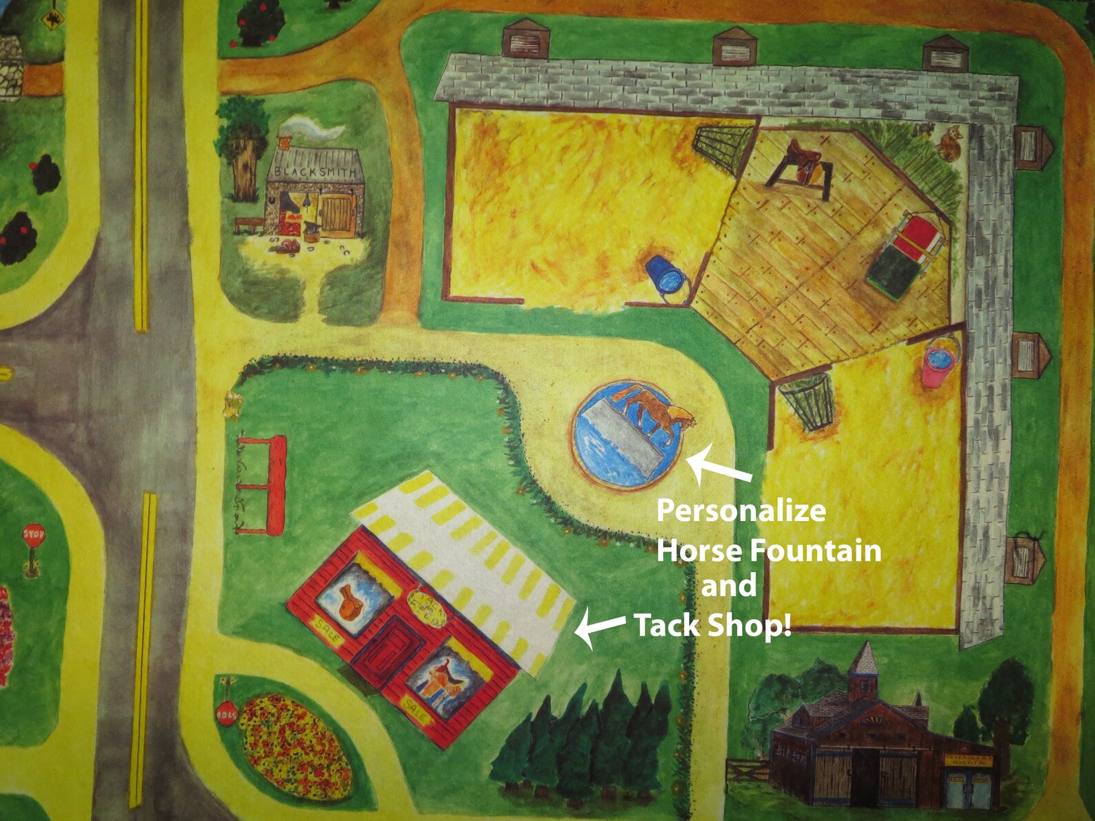 HORSEPLAY ENGLISH Countryside Rug for Kids. Durable Cushioned Etsy