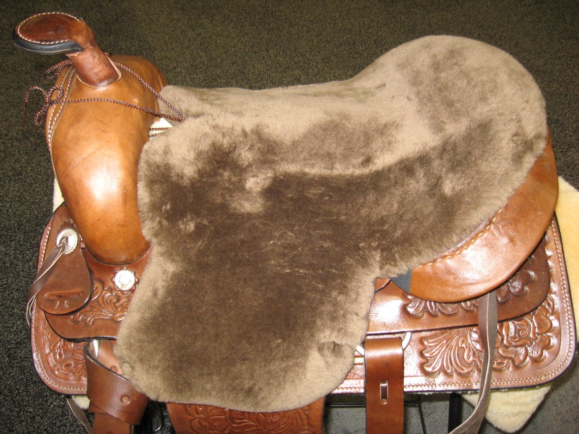 Deluxe Western Sheepskin Saddle Seat Cushion for Trail & Etsy