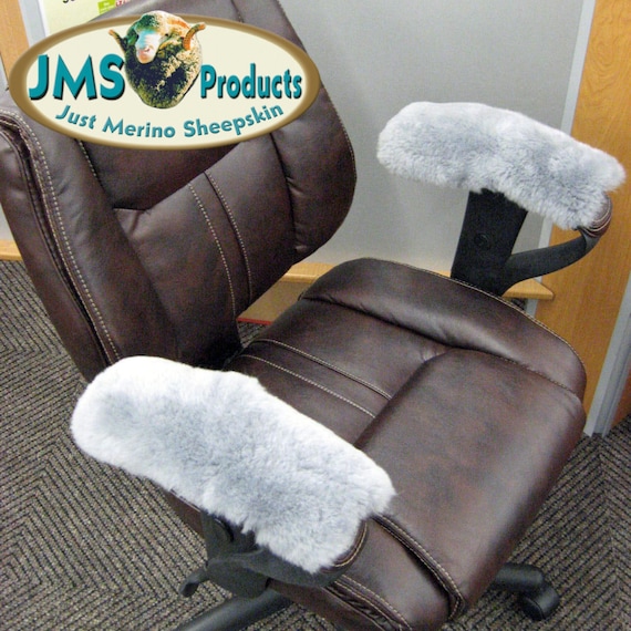 Pair of 10 inch Long Genuine Australian Merino Sheepskin ARM REST Covers to Pad Office Gaming Chairs Rockers or Wheelchair Arms. USA Made Etsy