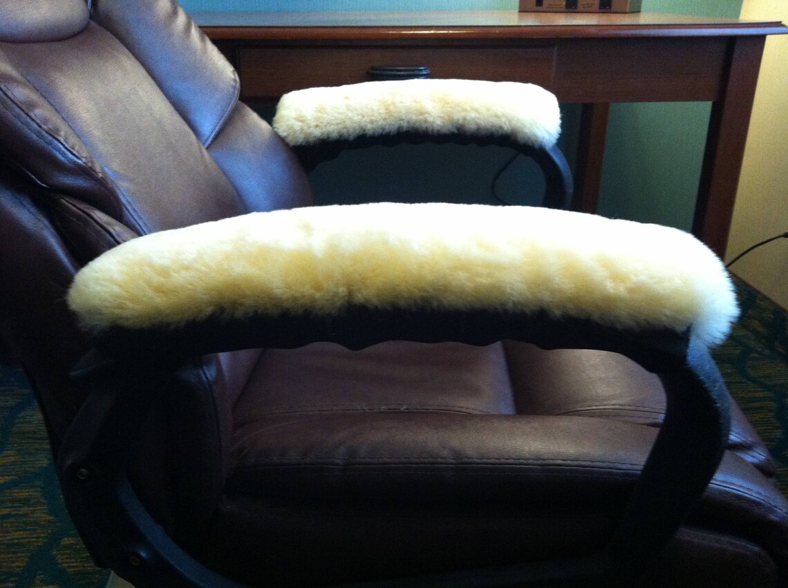 PAIR of 15 Long Real Merino Sheepskin ARM REST Covers to Etsy