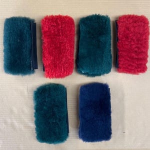 One Pair 7 inch long Cheeks Genuine Australian Merino Sheepskin LAST of these Colors! JMS USA Made for Horse Halters, Bridles, Dog Harnesses
