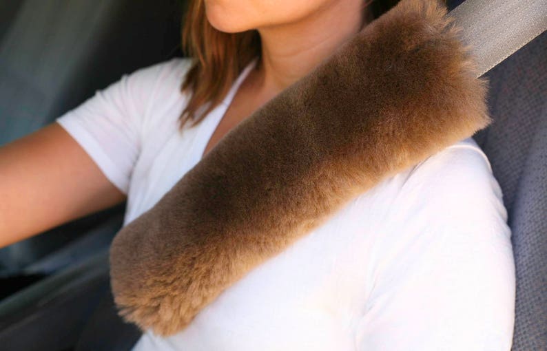 Real Merino Sheepskin Wool Shoulder SEAT BELT Strap Pad Covers Etsy