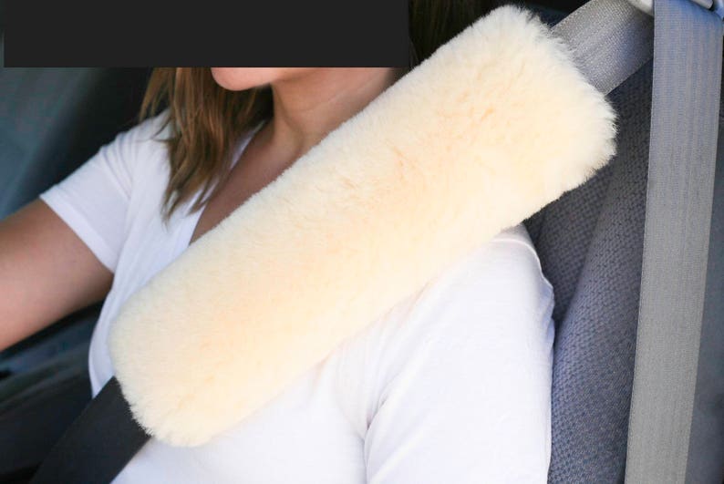 Real Merino Sheepskin Wool Shoulder Seat Belt Strap Pad Covers Etsy