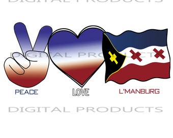 Lmanburg Flag Peace Love PNG, Dream SMP Sublimation (Digital Download)