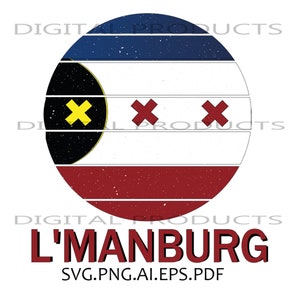 L&#39;manburg Flag2 Retro Vintage Vector Graphics SVG,PNG,AI, Digital Download File