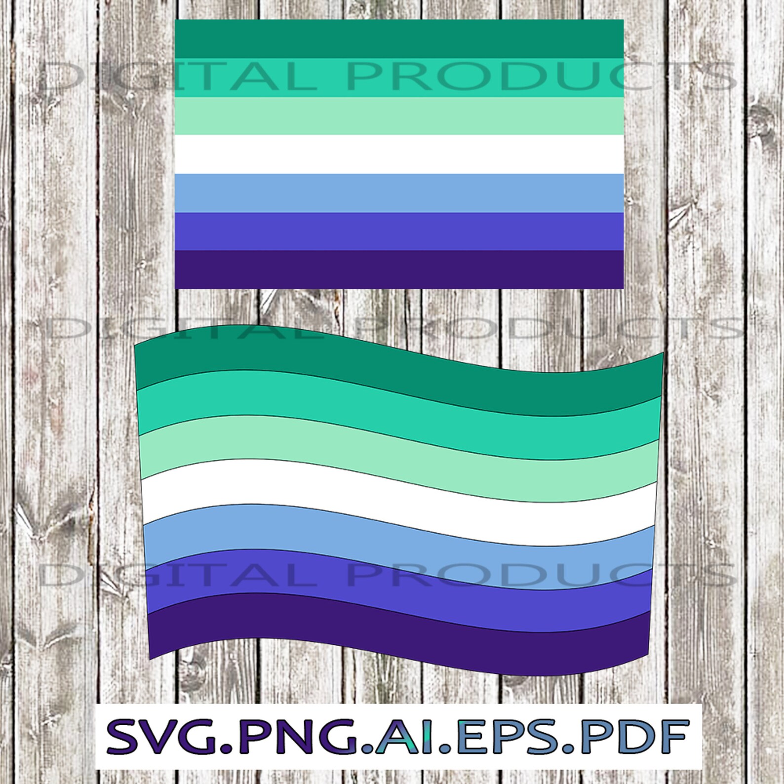 New Gay Male Pride Flag Vector Graphic SVG.PNG. DIgital | Etsy