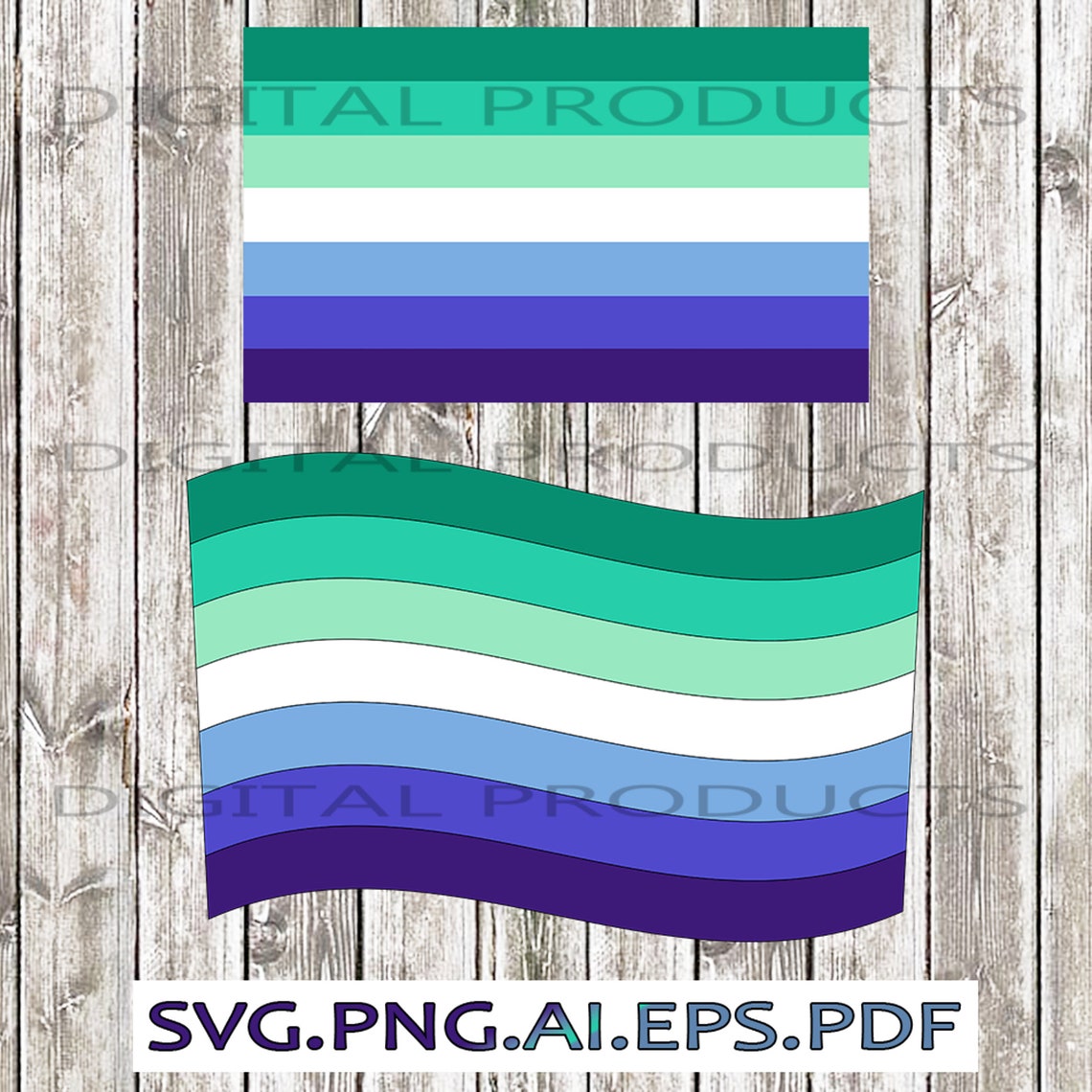 New Gay Male Pride Flag Vector Graphic SVG.PNG. Digital Etsy