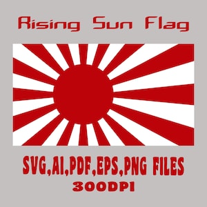 Rising Sun Flag Vector Graphics  SVG PNG  PDF Digital Download File Rising Sun Flag Vector Graphics