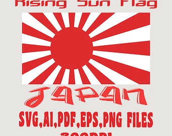 Rising Sun Flag Vector graphics SVG, PNG,   EPS Digital download File