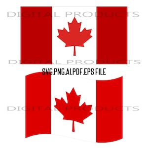Flag of Canada  ,Canada SVG,Canadian Flag PNG,Vector ,Curved Flag of Canada.