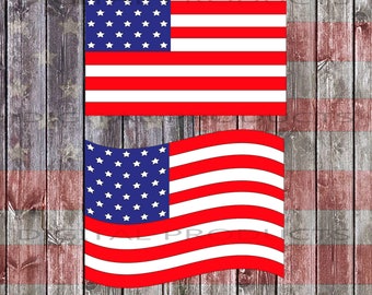 American Flag Vector, USA Patriotic Print (Digital Download)