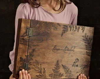 Personalized Wooden Photo Album with Engraving – Handmade Wedding, Anniversary, Birthday Gift, 400 photo album 4x6