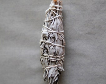 Hand-Tied White California Sage, Smudge Stick. Ethically & Sustainably Sourced. Wild Crafted