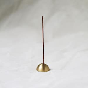 Gold Brass Dome Incense Stick Holder: 3 holes. Solid Brass (Comes in Gold, Black & Metallic)