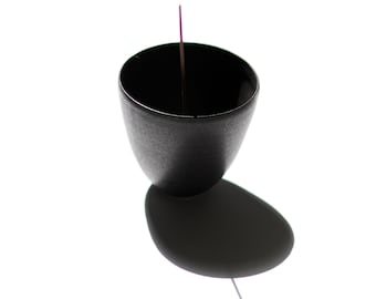 Incense Holder | Black Porcelain Incense Bowl | Artisan Made Incense Holder