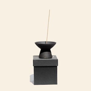 Shibui Raw Black Stoneware Incense Holder