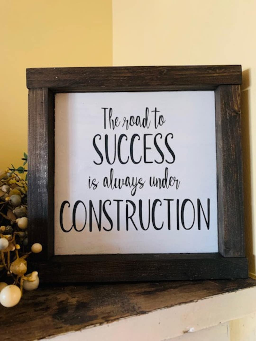 The Road to Success is Always Under Construction, Motivational Wood Sign,  Wall Decor, Graduation Gift - Etsy, image size:1080x1440