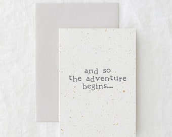 Adventure Begins - Funny Love Valentines Anniversary Eco-Friendly Coffee Grounds Greetings Card