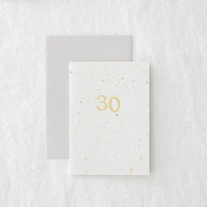 Carte d'anniversaire 30 ans en aluminium - respectueuse de l'environnement - carte de voeux de luxe de 30 ans en aluminium