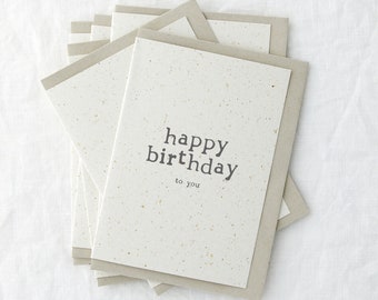 Pack of 6 eco-friendly minimal mixed occasion greeting cards - made using coffee grounds from post consumer waste