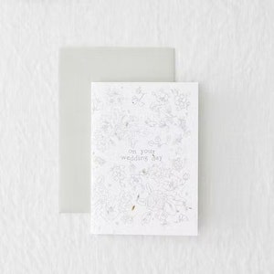 Votre jour de mariage - Carte de vœux florale plantable zéro déchet de graines de fleurs sauvages roses