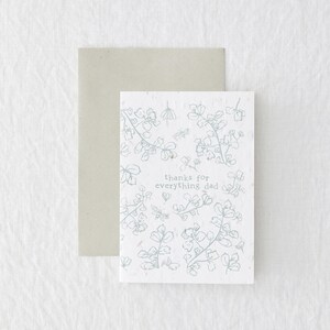 Danke Papa Vatertag Botanische Pflanzbare Zero Waste Samen Grußkarte