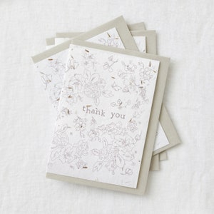 Ensemble de 4 cartes de vœux plantables de remerciement