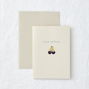 Happy Birthday - Simple Minimal Flower Birthday Greeting Card - Eco-Friendly