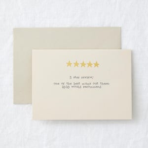 Tarjeta de felicitación para el Día de la Madre, divertida, sencilla y minimalista, de 5 estrellas.