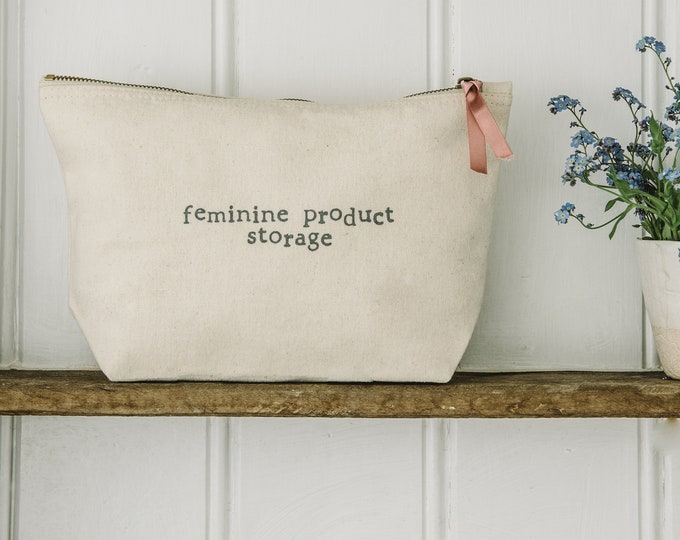 Natural Feminine Hygiene Pouch Feminine Product Storage Cotton Etsy