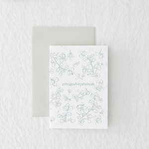 Félicitations - Carte de voeux respectueuse de l'environnement avec des graines de fleurs sauvages à planter