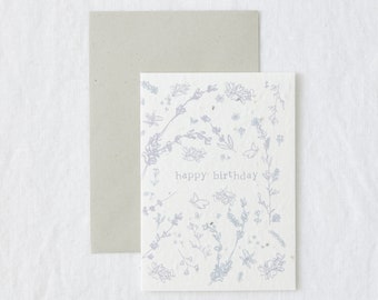 Wildflower Seed Plantable Zero Waste Eco-friendly Happy Birthday Greeting Card