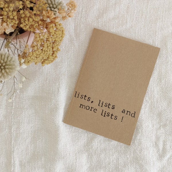 Small notebook - lists, lists and more lists- A6 lined book