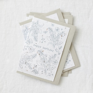 Ensemble de 4 cartes de vœux plantables de graines de fleurs sauvages Joyeux anniversaire