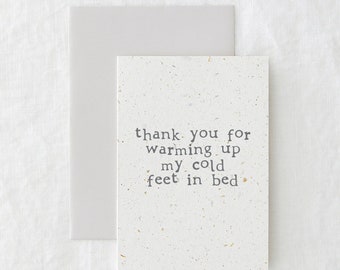 Cold Feet - Funny Love Valentines Anniversary Eco-Friendly Coffee Grounds Greetings Card