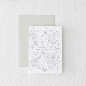 Liebe & Glück senden- Florale Pflanzbare Zero Waste Samen Grußkarte