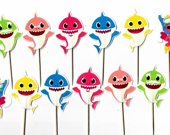 Baby Shark Cupcake Topper Etsy Baby Shark Cupcake Topper Etsy