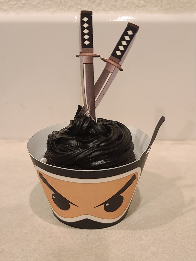 Ninja Cupcake Wrappers Ninja Ninja Cupcake Wrappers Ninja Etsy