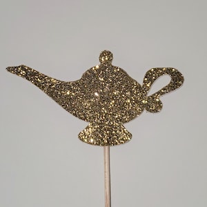 Aladdin Inspired cupcake topper, Toothpicks, Genie Lamp- Birthday, Wedding, Genie-Lamp-Magic Lamp, Scrapbook Embellishments Decorations
