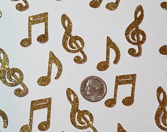 Gold Glitter - Music notes- Confetti- Birthday- Party- Die cut Confetti- Table scatter