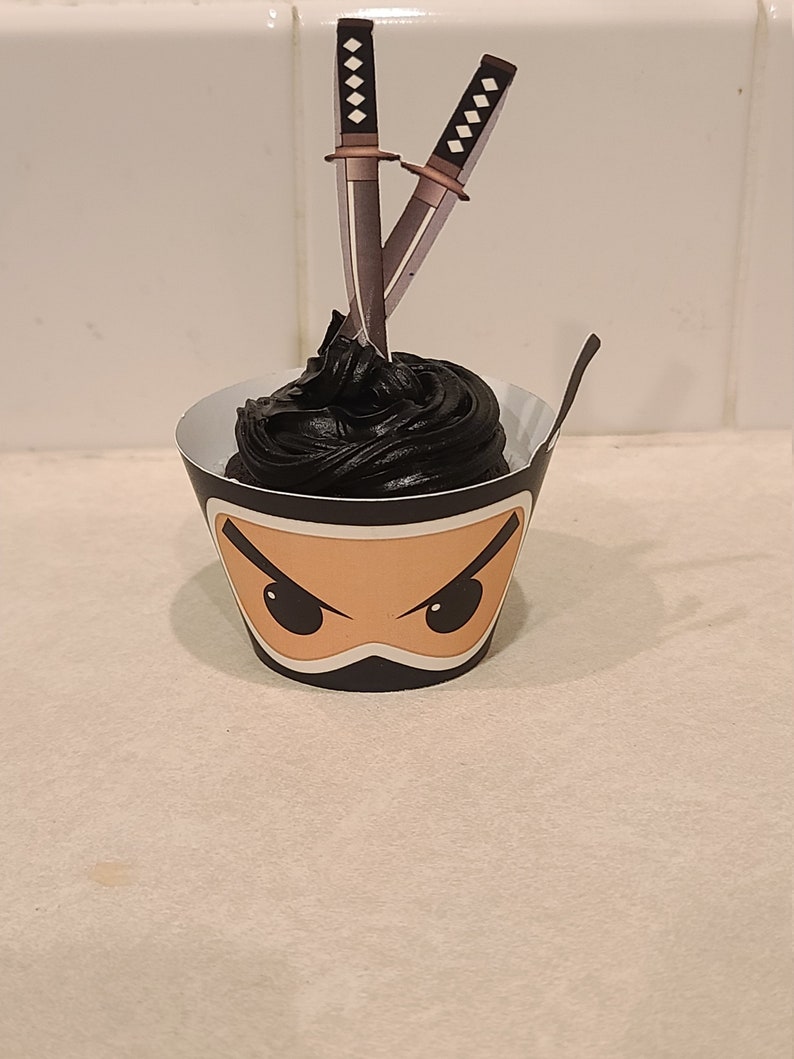 Ninja Cupcake Wrappers Ninja Ninja Cupcake Wrappers Ninja Etsy