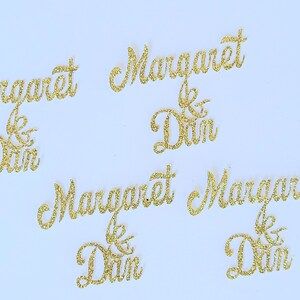 Confeti de boda, Fiesta de compromiso, Confeti de nombre de pareja, Confeti personalizado, Confeti de nombre personalizado, Decoraciones de boda 10 Nombres