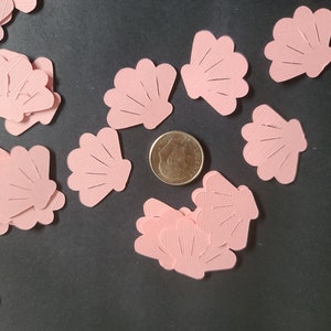 Shell Confetti- Pink Shell Confetti- Bridal Shower Decor-  Baby Shower Decor- Wedding Decor- Quinceanera Decor- Birthday Decor