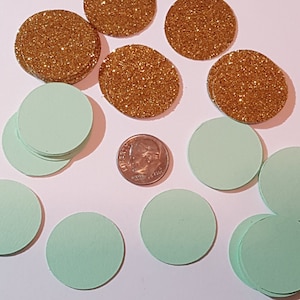 Mint green and Gold Confetti- Table scatter- Bridal Shower Decor- Mint green and Gold Baby Shower Decor- Wedding Decor- Quinceanera Decor