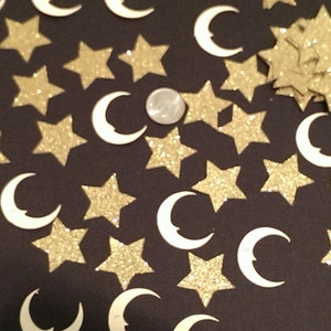 100 luna & stelle Carta Coriandoli, Tabella Dispersione, Ritagli Compleanno, Matrimonio, Doccia da Sposa, Baby Doccia, Scrapbook Abbellimenti Decorazioni