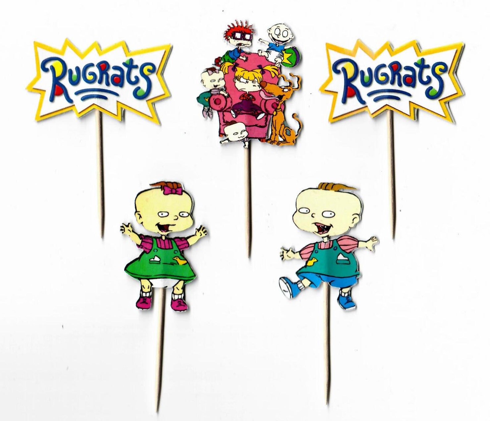 12 Rugrats Cupcake Toppers Cake Toppers Die Cuts Etsy