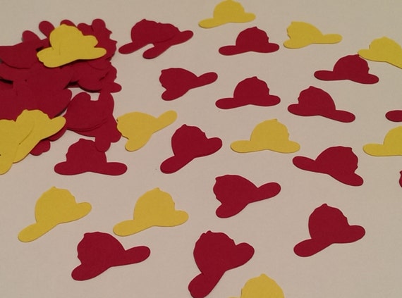 Red And Yellow Firemen Hats Confetti Confetti Bridal Shower Etsy