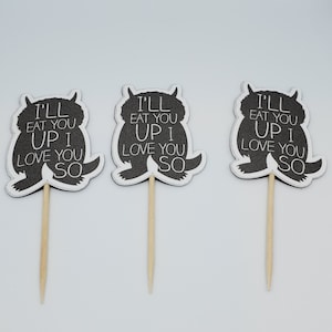 Where the Wild Things Are, Cupcake Topper, Birthday Party Decorations, Wild Things Party,Wild Rumpus Party,Wild Thing Max Baby Shower
