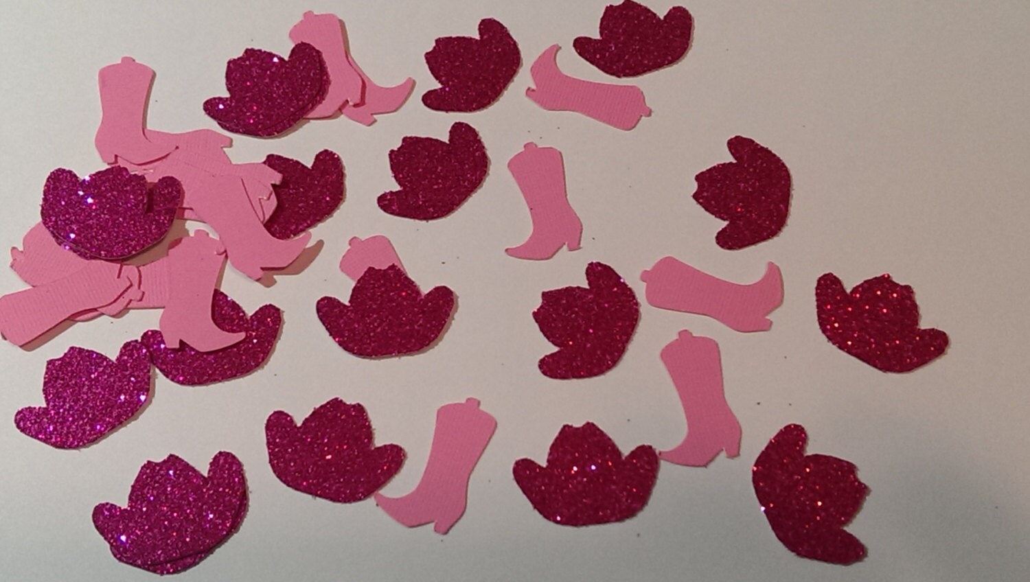 Cowgirl hats and Boots confetti Pink glitterRodeoBirthdayWestern decorRodeo Queen 100 pieces